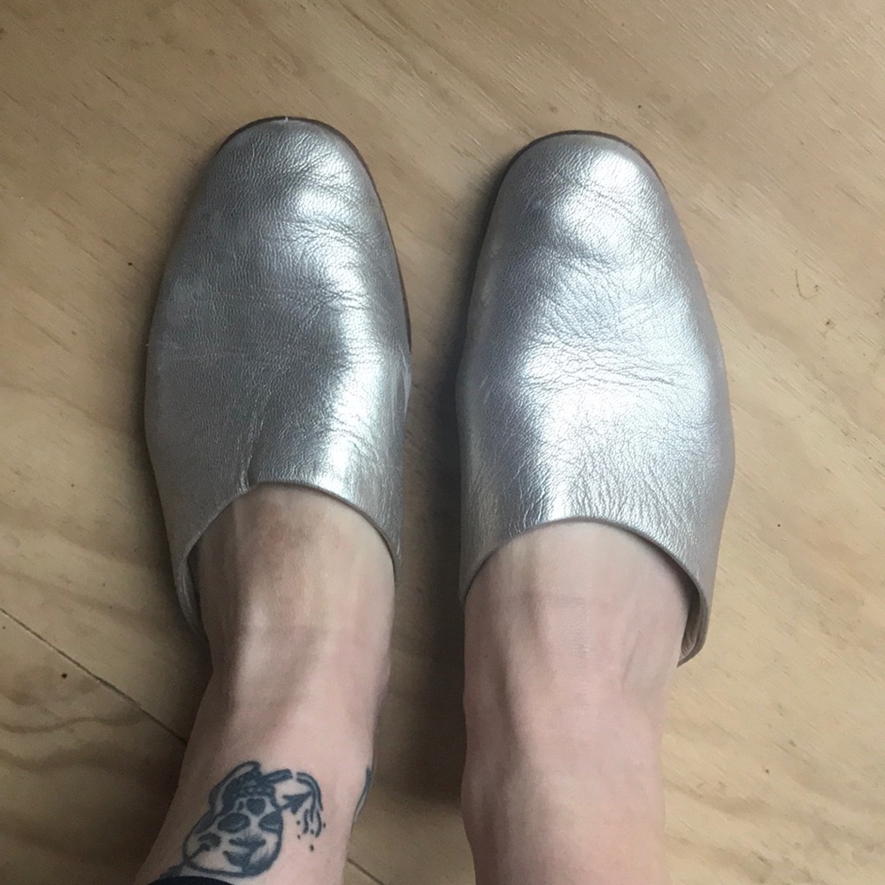 Clark’s gold mules